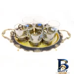 نمای جلو ست فنجان و نعلبکی ۱۲ پارچه مدل رز طراحی و جزئیات کلیدی