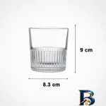 نمای جلو لیوان لیمون مدل شیشه ای شیاردار کد HS۲۴۴۵ مجموعه ۶ عددی اصل طراحی و جزئیات کلیدی