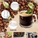 نمای جلو فنجان دلی مدل الیسا شیاردار بسته ۶ عددی طراحی و جزئیات کلیدی