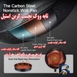 نمای جلو تابه چدنی ووگ با روکش نانو گرانیت طبیعی طراحی و جزئیات کلیدی