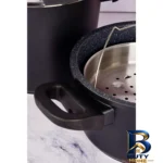 نمای جلو زودپز دوقلو بارولی با ظرفیت های متنوع و جنس استیل طراحی و جزئیات کلیدی