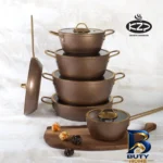 نمای کناری سرویس قابلمه ۱۲ پارچه کی زد پی مدل 001 پروفایل و ساختار