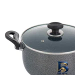 نمای بسته بندی قابلمه عروس پارمیس با روکش گرانیتی و در پیرکس برچسب و بسته بندی