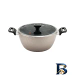 نمای بسته بندی سرویس قابلمه و تابه گرانیت ۱۰ پارچه ام جی اس مدل ماینز فورج کد ۰۰۲ برچسب و بسته بندی