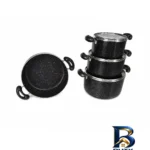 نمای بسته بندی سرویس قابلمه و تابه گرانیتی ۷ پارچه آذین مدل کلاسیک برچسب و بسته بندی