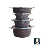 نمای بسته بندی سرویس تابه و قابلمه گرانیت ۷ پارچه هلنا مدل زیگما برچسب و بسته بندی