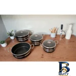 نمای بسته بندی سرویس قابلمه و تابه گرانیتی ۷ پارچه آوا کد ۴۱۲ برچسب و بسته بندی
