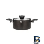 نمای بسته بندی سرویس قابلمه و تابه گرانیتی ۸ پارچه مدل ملینا تیارا برچسب و بسته بندی