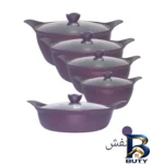 نمای بسته بندی سرویس قابلمه و تابه چدنی ۱۰ پارچه پارتینگ مدل NANO برچسب و بسته بندی