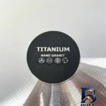 نمای بسته بندی سرویس تابه و قابلمه گرانیتی 7 پارچه تیتانیوم مدل دسته دار برچسب و بسته بندی