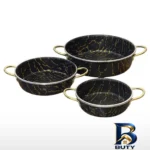 نمای بسته بندی سرویس تابه گرانیتی ۳ پارچه مدل ۱۳۷۹ برچسب و بسته بندی