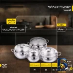 نمای بسته بندی سرویس پخت و پز 9 پارچه کرکماز مدل تامبیک کد 1800 برچسب و بسته بندی
