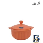 نمای بسته بندی قابلمه سرامیکی کارولین کیچن با در شفاف برچسب و بسته بندی