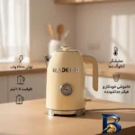 نمای بسته بندی کتری برقی رادوکو مدل رترو Gen 2026 با گنجایش 1.7 لیتر برچسب و بسته بندی