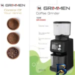 نمای بسته بندی آسیاب قهوه گریمن مدل GR-CG۶۰۰ اصل برچسب و بسته بندی