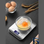 نمای بسته بندی ترازوی آشپزخانه مدل ۱۰KG-۱G Stainless Steel اصل برچسب و بسته بندی