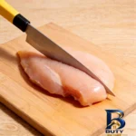 نمای بسته بندی چاقو آشپزخانه با تیغه فولاد ضدزنگ و دسته پلاستیک هونگ ژیان مدل کامفورت کلاسیک برچسب و بسته بندی