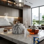 نمای بسته بندی ست کتری و قوری کرکماز مدل لعابی ۳۶ گنجایش ۳ لیتر گنجایش ۰.۶ لیتر اصل برچسب و بسته بندی