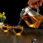 نمای بسته بندی قوری دمنوش شیشه ای لونا کد 102137 ظرفیت 0.550 لیتر برچسب و بسته بندی