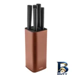 نمای بسته بندی سرویس چاقو آشپزخانه ۶ پارچه کاراجا مدل Copper Grammy برچسب و بسته بندی