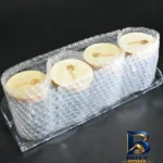 نمای بسته بندی جا ادویه ۴ پارچه اشکان مدل دلسا با پایه و پیمانه برچسب و بسته بندی