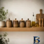نمای بسته بندی بانکه مدل چوب گردو خمره ای کد L۱۳ بسته ۴ عددی اصل برچسب و بسته بندی