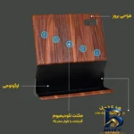 نمای بسته بندی استند چاقو آشپزخانه کوکینگ فلیم مدل مغناطیسی برچسب و بسته بندی