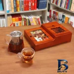 نمای جلو جعبه چای کیسه ای مدل وارمر پله طراحی و جزئیات کلیدی