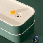 نمای بسته بندی ظرف غذا پلاستیکی مدل 2 طبقه مناسب برای ماکروفر برچسب و بسته بندی