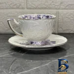 نمای بسته بندی سرویس چای خوری ۱۲ پارچه ۶ نفره شاهین مدل Dantella B برچسب و بسته بندی