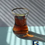 نمای بسته بندی ست فنجان و نعلبکی ۱۲ پارچه مدل IK/D/RED برچسب و بسته بندی