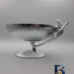 نمای بسته بندی میوه خوری آلومینیومی طرح پایه دار مدل سانسوریا، مناسب دکوری و سرو برچسب و بسته بندی