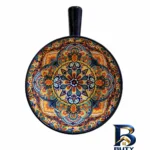 نمای جزئیات کاسه ایزنیک طرح سنتی مدل گلستان نمای نزدیک بافت مغزها