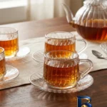 نمای بسته بندی ست فنجان و نعلبکی ۱۲ پارچه مناسب برای ۶ نفره مدل کوئینگ ناتالی برچسب و بسته بندی