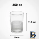 نمای بسته بندی لیوان لیمون مدل شیاردار کد 350Ml بسته ۳ عددی برچسب و بسته بندی