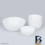 نمای بسته بندی سرویس ۷ پارچه آرکوپال دینو طرح دایره ورژن ۷ شامل ۱ کاسه بزرگ ۷×۱۹×۱۹ سانتی متر وزن ۳۷۵ گرم و ۶ پیاله ۶×۱۱×۱۱ س