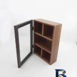 نمای بسته بندی جعبه پذیرایی شیک مدل RM 155 با در شیشه ای برچسب و بسته بندی