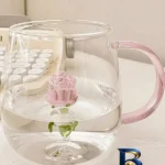 نمای بسته بندی لیوان مدل گلدار بروسیلیکات کد 1369n 2666 بسته دو عددی برچسب و بسته بندی