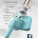 نمای کناری جارو شارژی تخت خواب MDHL مدل UV با مکش قوی و نور عمق قاب و پروفایل