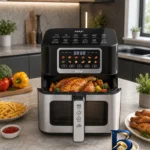 نمای بسته بندی سرخ کن بدون روغن ۸ لیتری راف مدل R.۵۰۰۰۱ اصل برچسب و بسته بندی