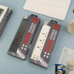 نمای جزئیات چندراهی برق مدل 2TYPEC و 4USB نمای نزدیک بافت پرز