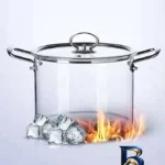 نمای بسته بندی قابلمه پیرکس لراوا با قابلیت شعله مستقیم برچسب و بسته بندی