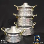 نمای جزئیات سرویس قابلمه 8 پارچه مدل چکشی دیگچه پرداخت و جزئیات مواد