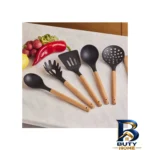 نمای بسته بندی سرویس ملاقه و کفگیر ۱۴ پارچه کاراجا مدل BURBY GRI مهر کیسه و مواد