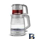 نمای جزئیات چای ساز روی هم کاراجا مدل Glass Tea XL پرداخت و جزئیات مواد