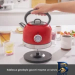 نمای جزئیات کتری برقی کاراجا مدل Retro 2202 با گنجایش 1.7 لیتر پرداخت و جزئیات مواد