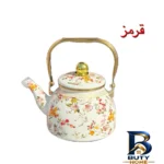 نمای جزئیات کتری گلدار مدل لعابی با گنجایش 2.8 لیتر پرداخت و جزئیات مواد