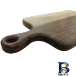 نمای جزئیات تخته گوشت مدل Walnut با طراحی مستطیل پرداخت و جزئیات مواد