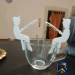 نمای جزئیات پایه نگه دارنده دمنوش و چای کیسه ای مدل پسر ماهیگیر مجموعه دو عددی پرداخت و جزئیات مواد