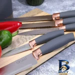 نمای جزئیات ست چاقوی ۵ پارچه آرو مدل Brenda پرداخت و جزئیات مواد